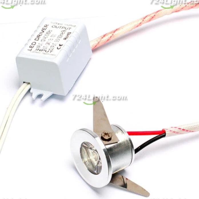 Mini 1W LED Downlight - Diameter 32mm (1.26inch) - 30 Degree Mini Recessed LED Light Small Ceiling Downlight Cabinet LED Light with LED Driver