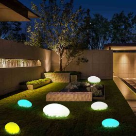 Solar LED Lighting Stone Lights, Outdoor Landscape Decorative Lights For Courtyard Garden Restaurant Hotel Cobblestone Lights
