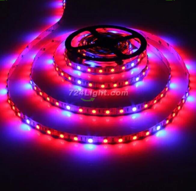 Plant Growth RED:BLUE /660nm:460nm LED Grow Light SMD5050 30LEDs 12V 7.2W Per Meter Strip