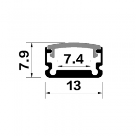 Line light hard light strip light with card slot aluminum shell aluminum slot 1307