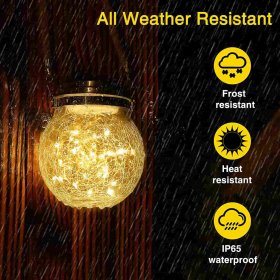 Solar Waterproof Outdoor Hanging Lights for Garden, Patio, Backyard, Pathway, Landscape Decor - 2 Pack