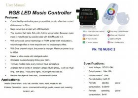 DC12-24V 18A RGB Music Controller RF Wireless Remote Controller Intelligent Sonic Sensitivity Led Backlight Remote