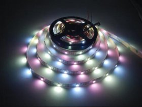 DC 5V SK6812 Individually Addressable LED Strip Light 5050 RGBW 16.4 Feet (500cm) 30LED/Meter LED Pixel Flexible Tape White PCB