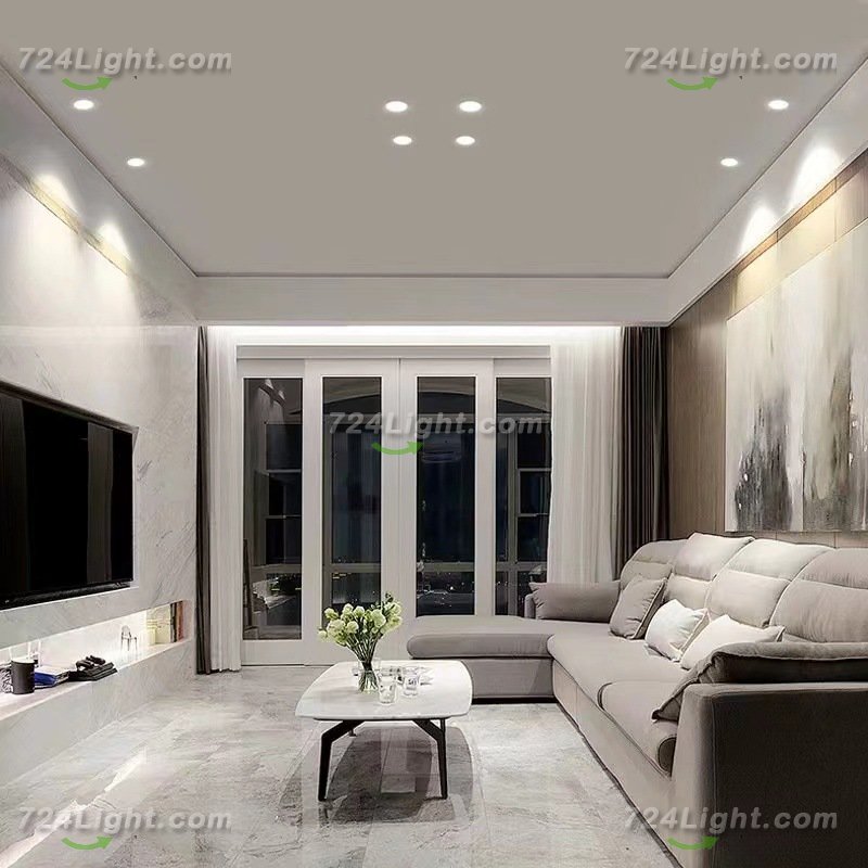 12W Frameless Embedded LED Spotlight Home High Display Finger Anti-glare Pre-buried COB No Main Lamp Downlight