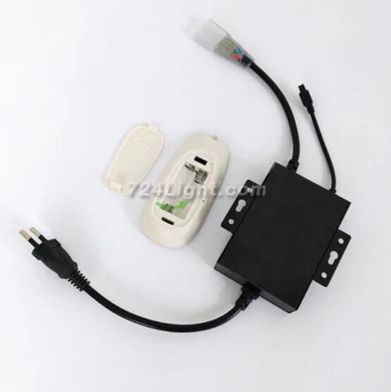 RGB LED Controller, 1500W Max High-Voltage WiFi Color Changing RGB Controller (Aluminum) with IR Remote and Music Time APP Control System for AC110-130V/ 200-240V LED Tape Rope Strip Lights