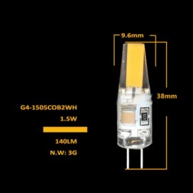 G4 LED Light Bulbs 1.5W Equivalent to 15W AC 110V-120V /200-240V, Bi-pin LED Bulb Silicone G4 LED Bulbs (10-Pack)