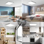 LED Ceiling Light Fixture Flush Mount, 12 Inch 24W, Indoor LED Ceiling Lights, 3200LM Bright Square LED Ceiling Light, Flat Slim Lighting Fixture for Bedroom Stairwell Hallway Kitchen