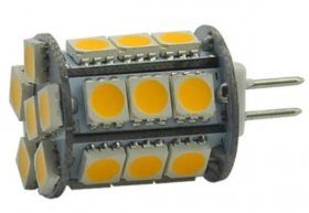 4 Pack 4.5 Watt (50Watt Equivalent) DC12V Tower type G4 Bi-pin base Lamps with 24 pcs Tri-Chip LED SMD5050