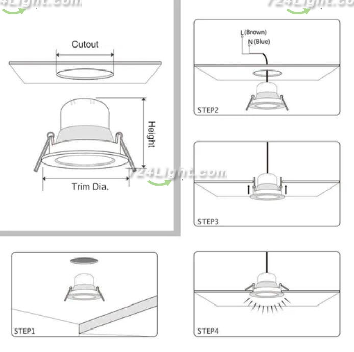 4 Pack RGBW Super Bright Modern Recessed LED Downlights Adjustable 15°-60°Beam Angle, Ambient Lighting 25W 12V/24V White Round LED Embedded Aluminum Indoor Ceiling Downlight for Hotel，Bar，Dancing Room，Restaurant
