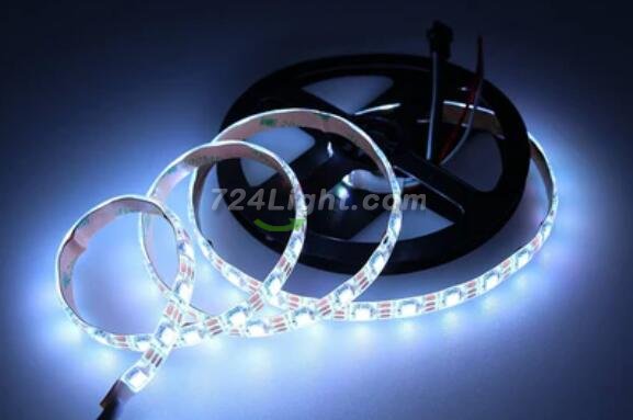 DC 5V SK6812 Individually Addressable LED Strip Light 5050 RGB 16.4 Feet (500cm) 60LED/Meter LED Pixel Flexible Tape White PCB