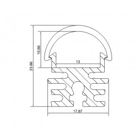 LED Aluminium Channel 1 Meter(39.4inch) LED profile With Round Cover For Rigid LED Module 5630 2538 LED Strip