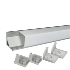 Silver Corner LED Profile V01 16x16mm V-Shape Vertical Cover Corner Mounted Aluminum Extrusion
