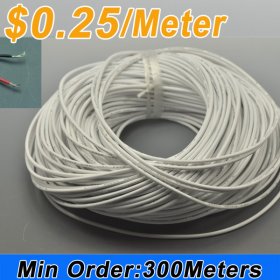 Wholesale White Jacketed LED Extension Cable Wire Cord 2Pin Line Free Cutting 1M - 100M (3.28foot - 328foot) 22AWG for led strips single color 3528 5050 Strip Lighting