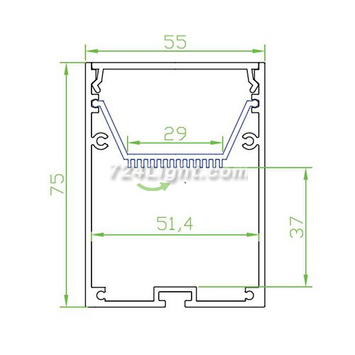 LED Aluminium Channel 1 Meter(39.4inch) Pendant Light LED Channel For 5050 5630 Multi Row LED Strip Lights