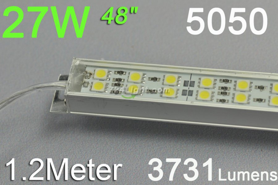 1.2meter Double Row Waterproof LED Strip Bar 48inch 5050 Rigid LED Strip 12V With DC connector 168LEDs