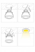 15W 3.8 inches Coutout Waterproof IP65 CRI>80 Round LED Downlight Vapor Proof Fit for Shower, Sauna and Outdoor Lighting