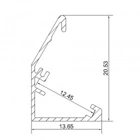 V Style LED Aluminium Extrusion LED Aluminum Channel 1 meter(39.4inch) with Reflector