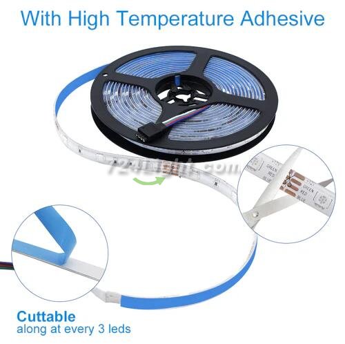 32.8FT/10Mtr RGB LED Strips Light Kit, SMD5050 30LEDs/Mtr, Bluetooth Wireless, Smart APP controlled