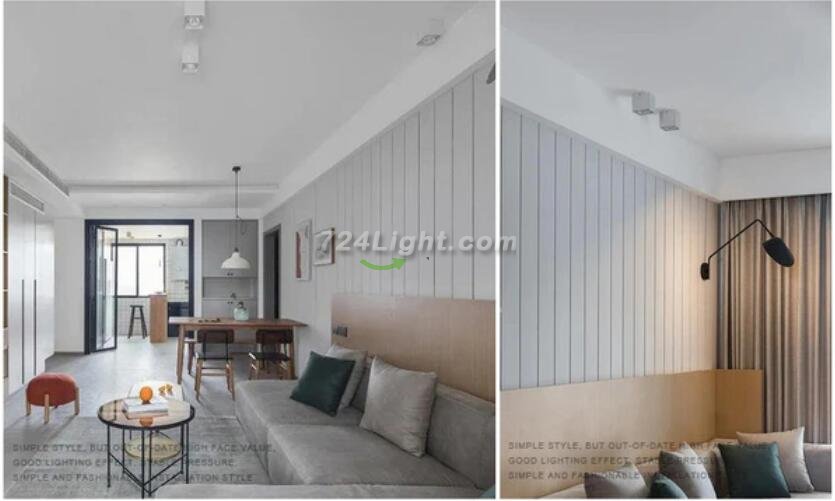 2PCS Pack 7W/10W AC110-AC220V Dual-Head Square LED Downlight Anti-glare LED Spotlight for Living Room Home Ceiling Aisle Lighting