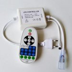 750Watt LED Dimmer for AC110V/220V LED Strip Light, Wireless Remote Control Dimmer with 2 Prong Outlet, Timer Switch
