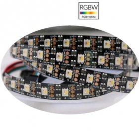 DC 12V SK6812 Individually Addressable LED Strip Light 5050 RGBW 16.4 Feet (500cm) 60LED/Meter LED Pixel Flexible Tape Black PCB