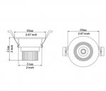 3W Dimmable LED Downlight CRI80 COB LED Ceiling Light Cut-out 2in/51mm 25W Halogen Bulbs Equivalent
