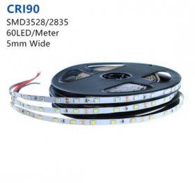 High CRI 90 LED Light strip, 12V SMD3528-300 60 LEDs 300LM Per Meter 5mm LED Tape