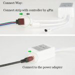 24Key IR Remote Controller for RGB LED Strip Lights 4-pin DC12V-24V LED Strip Controller