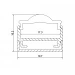 LED aluminum Channel with Clear Lenses Diffuser (WxH):16.9 mm x 6.1mm 1 meter (39.4inch) LED Profile