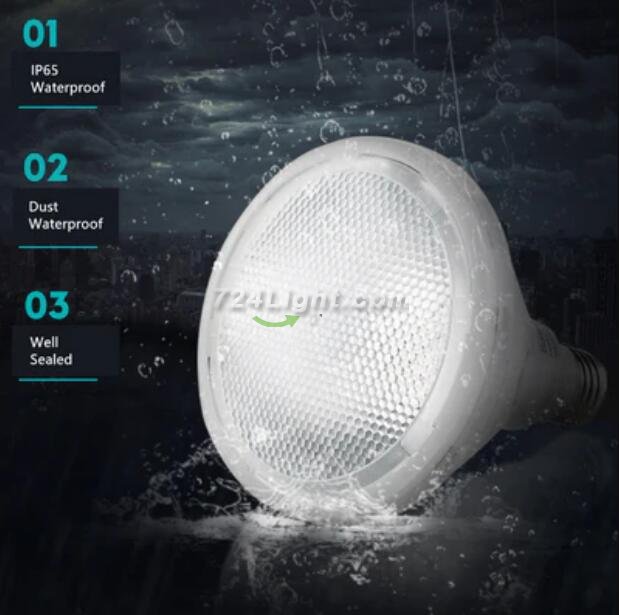 Outdoor PAR38 LED Light Bulb 9W RGB Color Changing Light 60-degree Beam E27/E26 AC100-265V Non-Dimmable Waterproof IP65 Par Light