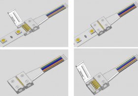 10PCS PACK RGBW LED Strip Connectors Solderless Snap Down 5Conductor Connectors for 12mm Wide SMD5050 RGBW Color Flex LED Strips