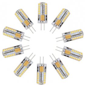 10 Pack G4 LED Light Bulb Bi-Pin Silicon Encapsulation 12V 2W 140-160Lumen 48x3014 LEDs Dimmable 20W Equivalent