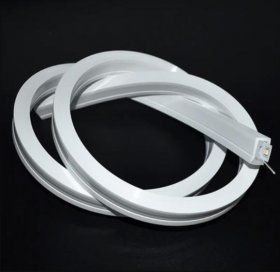 1M/5M/10M/20M Pack of T1220 One Face Edge Lighting LED Neon Light Housing Kit with End Caps and Mounting Clips, Flexible Neon Channel Fit for 12mm Wide LED Strip Lights