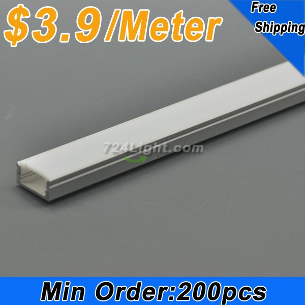 Wholesale LED Aluminium Channel 8mm Recessed U Type LED Aluminum Channel 1 meter(39.4inch) LED Profile Inside Width 12.2mm