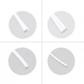 1M/5M/10M/20M Pack of T0817 LED Neon Light Housing Kit with End Caps and Mounting Clips, Flexible Neon Channel Fit for 8mm Wide LED Strip Lights