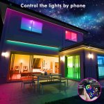 100Ft LED Strip Lights Music Sync Color Changing RGB LED Strip 44-Key Remote, Sensitive Built-in Mic, App Controlled LED Lights Rope Lights, 5050 RGB LED Light Strip(APP+Remote+Mic+3 Button Switch)