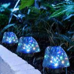 Solar Colorful Stone Lights, Outdoor Floor Plug Lights For Lawn Garden Park Decorative LED Lights