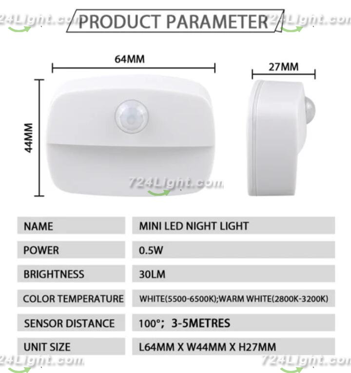 4Pack PIR Motion Sensor LED Night Light, Motion Activated Under Cabinet Light, Battery Operated Stick-on Anywhere Motion Activated for Kitchen Stairway (Battery not included)