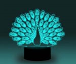 Animal Images 3D Illusion LED Night Light w/ 16 Colors Remote Touch Switch Adjustable Brightness for Kids Bedroom Decoration