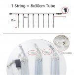 3PCS Pack of Christmas Lights Meteor Shower Rain Lights 8 Tube 12 Inch Waterproof Plug in Falling Rain Fairy String Lights for Halloween Christmas Holiday Party Home Patio Outdoor Decoration