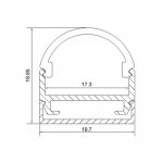 LED Wall ceiling Aluminium Channel 1 meter(39.4inch)