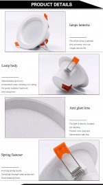 6Pack WiFi Intelligent LED Downlight RGBCW WiFi APP Controlled LED Downlight 3 Inch 5W 120V /220V AC, Dimmable RGBCW 2700-6500K Color Changing, Compatible with Alexa/Google, Ceiling Lights