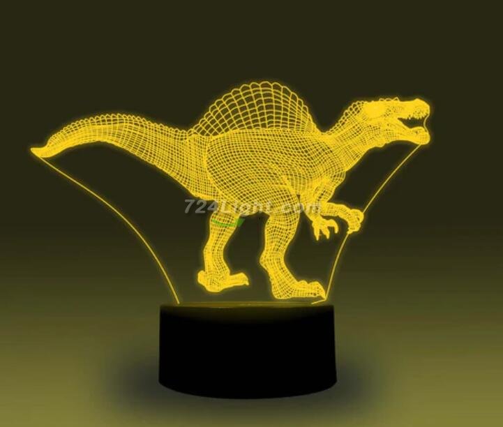 Animal Images 3D Illusion LED Night Light w/ 16 Colors Remote Touch Switch Adjustable Brightness for Kids Bedroom Decoration