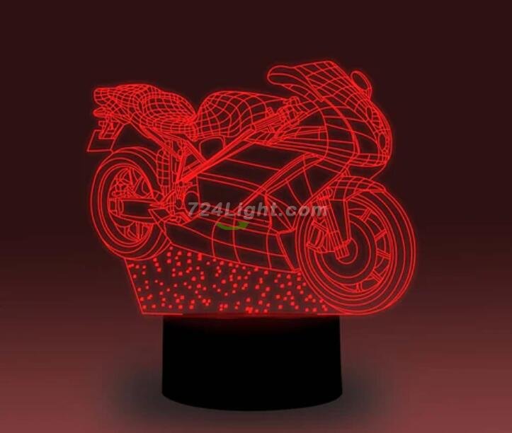 Transportation Images 3D Illusion LED Night Light w/ 16 Colors Remote Touch Switch Adjustable Brightness for Kids Bedroom Decoration