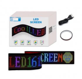 Model 1696 Flexible USB 5V Car LED Sign Bluetooth App Control Display Screen Text Pattern Animation LED sign display for Car Windows, Shop, Bar and Entrance Sign