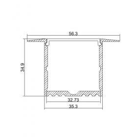 LED Channel Super Width 35mm With Wings Extrusion Recessed LED Aluminum Channel 1 meter (39.4inch) LED Profile