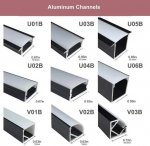 Black LED Profile U02 9x17mm U-Shape LED Aluminum Channel System