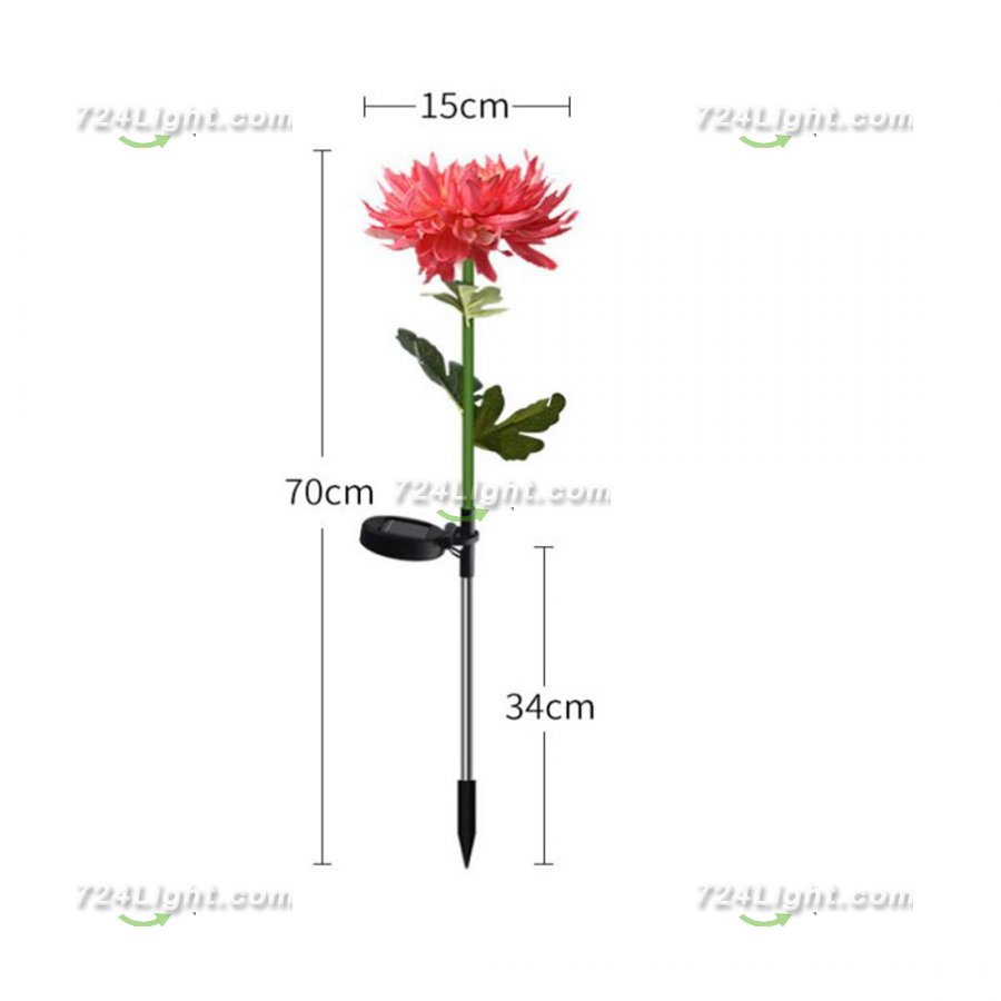 Outdoor Solar Garden Stake Lights, 3 Pack Chrysanthemum Flower Lights, IP66 Waterproof LED Decorative