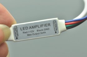 LED Strip Mini RGB Amplifier With 12V DC 5.5mm x 2.5mm Input