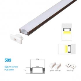 17.4*7 MM Ceiling/Wall Mounted LED Aluminum Profile w/Arch Cover for LED Strip Lighting Application